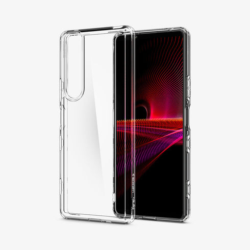 ACS03130 - Sony Xperia 10 III Case Ultra Hybrid in crystal clear showing the back